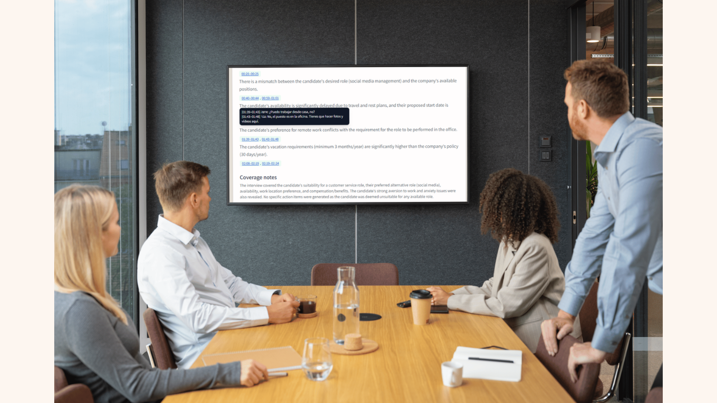 Custom analysis template with editable sections and timestamp-linked outputs